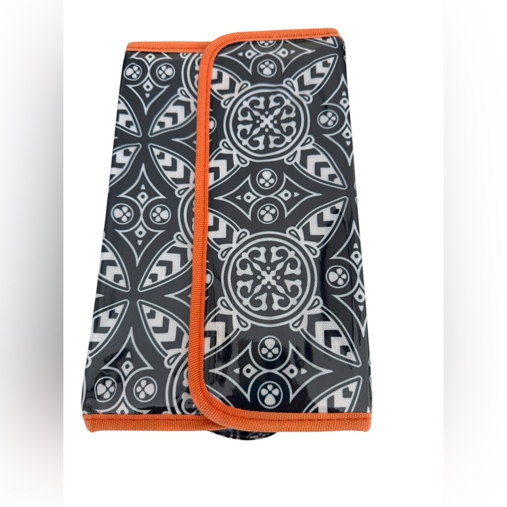 Cosmetic Bag Joss Designs Orange and Blue Size 10”x4”